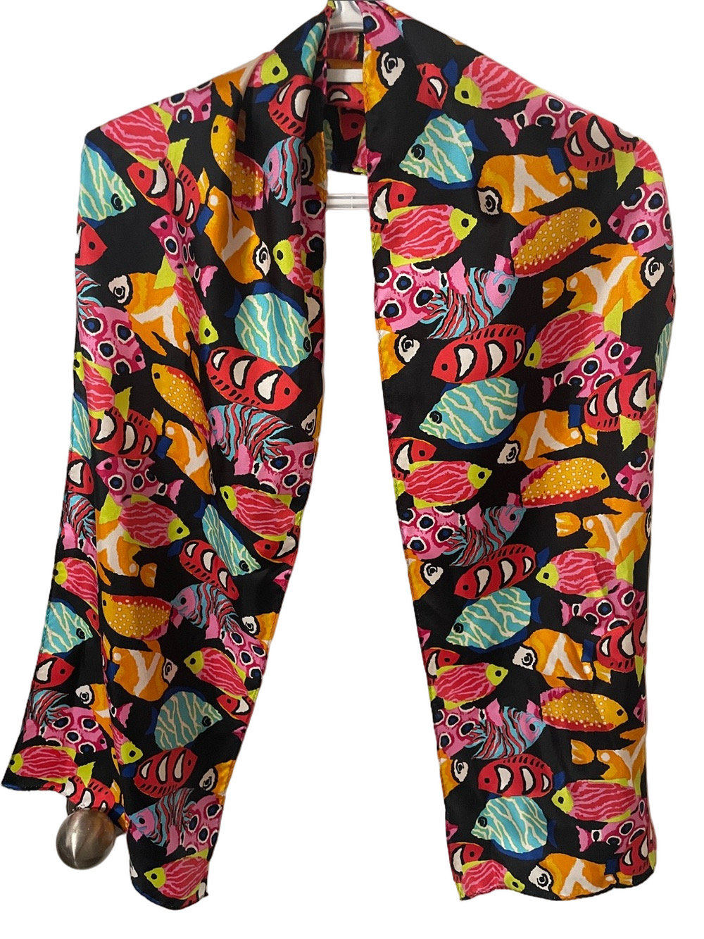 Echo Multicolour Silk Fish Print Scarf